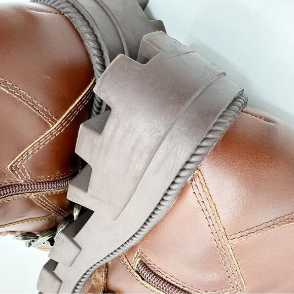 Kelsi Dagger Brooklyn Brave Chunky Platform Lug Sole Boots Chain Detail size 8M - Picture 11 of 16